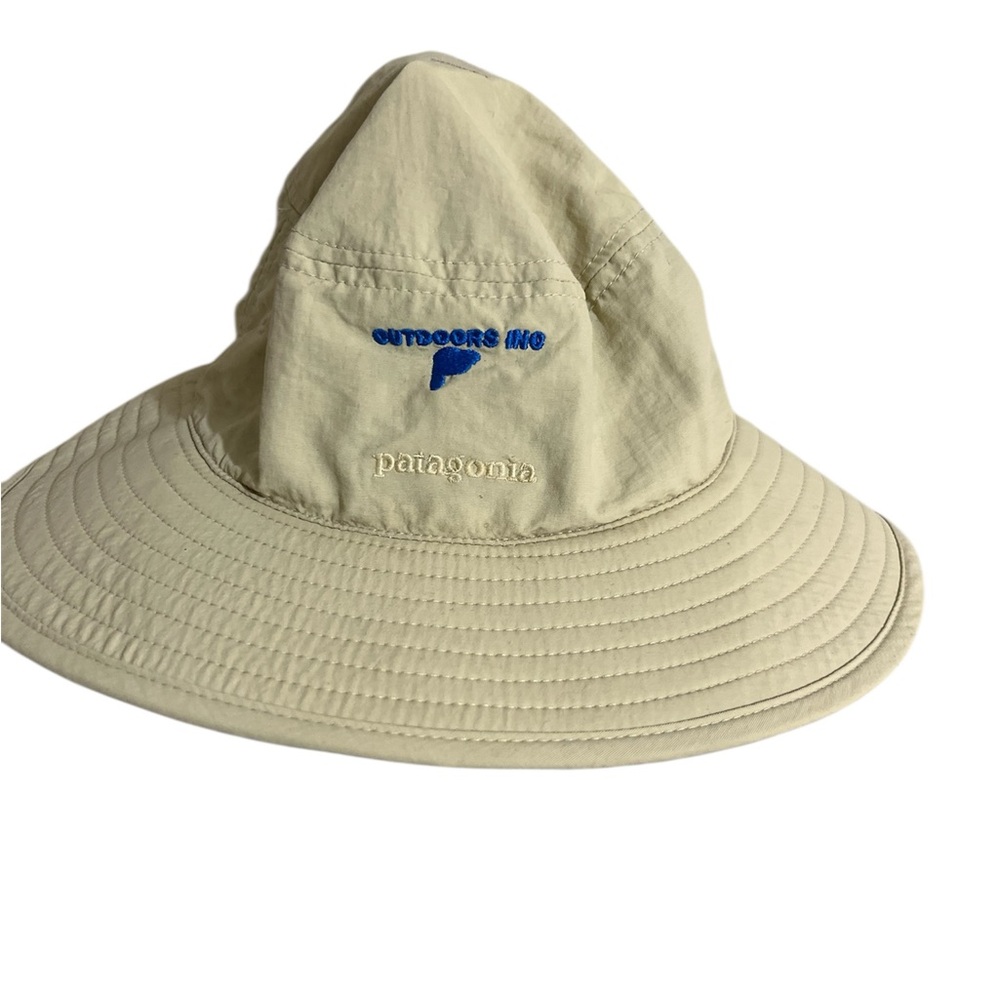 Patagonia Tan Sun Hat with Blue Embroidery